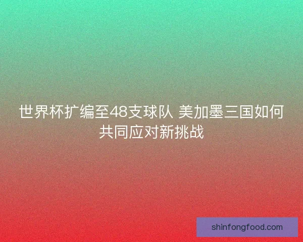 世界杯扩编至48支球队 美加墨三国如何共同应对新挑战